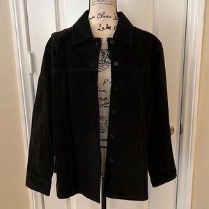 A.M.I. Black Suede Leather Vintage Jacket